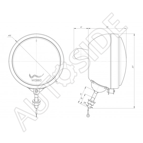 Фара передня ФГ-305М МТЗ, ЮМЗ, Т-40, Т-25, Т-16 (метал) (AG12689) 11912_12689 фото