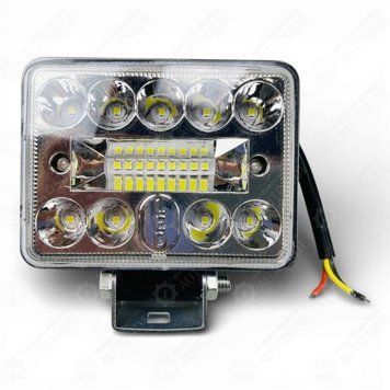 Світлодіодна LED фара 48W прямокутна 9-80V, 21 діод (Ближнє та Дальнє світло) (AG19964) 15935_19964 фото