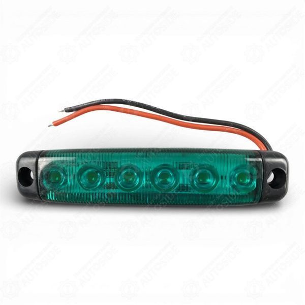 Габаритний вогонь LED зелений 2шт. 24В, IP67, 6 діодів з лінзою та кріпленням (AG28413) 21736_28413 фото