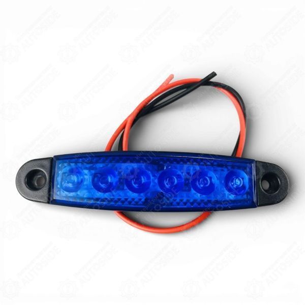 Габаритний вогонь LED синій 2шт. 24В, IP67, 6 діодів з лінзою та кріпленням (AG28414) 21737_28414 фото