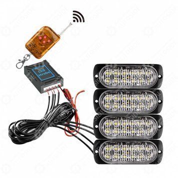 Світлодіодний LED стробоскоп Autoside AS-48LEDflashLight-SET-ATP 12/24V 4шт. (AG27692) 21452_27692 фото