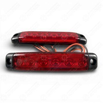 Габаритний вогонь LED червоний 2шт. 24В, IP67, 6 діодів з лінзою та кріпленням (AG28420) 21740_28420 фото