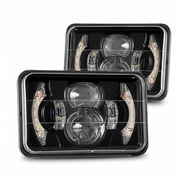 Прямоугольная LED фара 95Вт (Ближний+Дальний+Повороты+Габарит) Оптический элемент 4х6 261643 фото