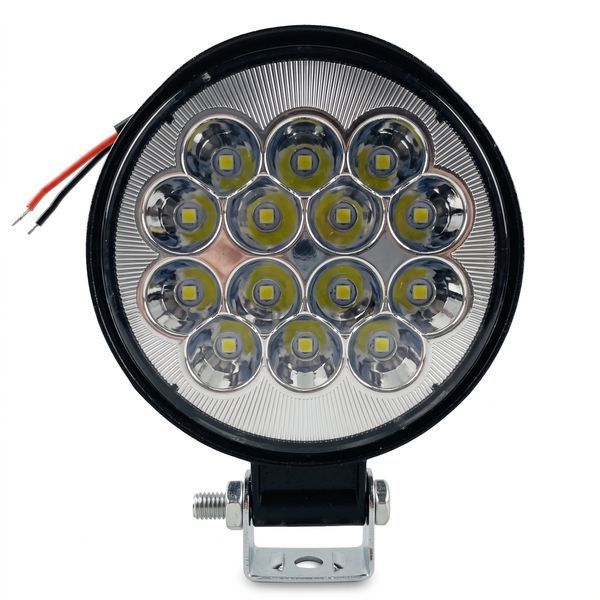 Светодиодная лед фара круглая мини 42 Вт (14 LED) 9-80 В IP65 85*85*20 мм 15908_19937 фото