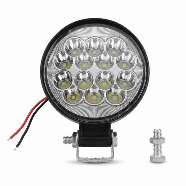 Светодиодная лед фара круглая мини 42 Вт (14 LED) 9-80 В IP65 85*85*20 мм 15908_19937 фото
